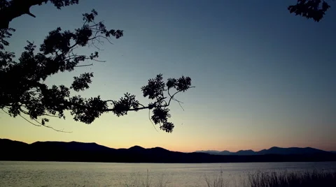 Sunset in a lake Stock Footage 55142164