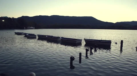 Sunset in a lake Stock Footage 55142179