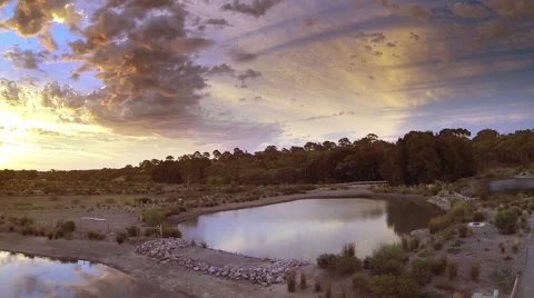 Sunset Lake Video stock 58377932