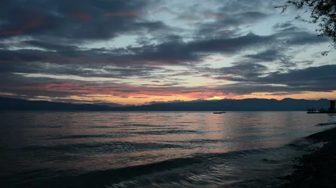 Sunset On the Lake Stock Footage 61939766