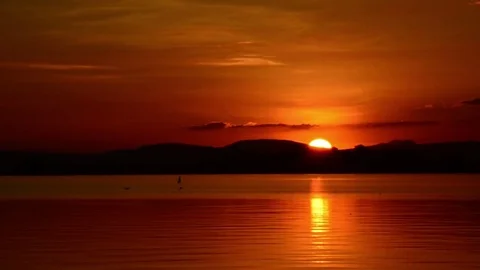 Sunset on the lake Video stock 70195510