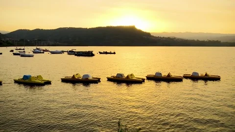 Sunset in the Lake Stock Footage 79148310