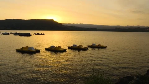 Sunset in the Lake Stock Footage 79148344