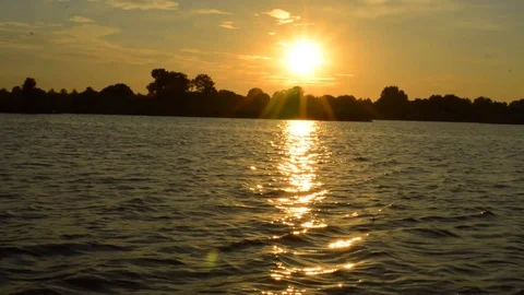 Sunset On The Lake Stock Footage 86847191
