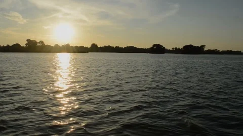 Sunset On The Lake Stock Footage 86847196