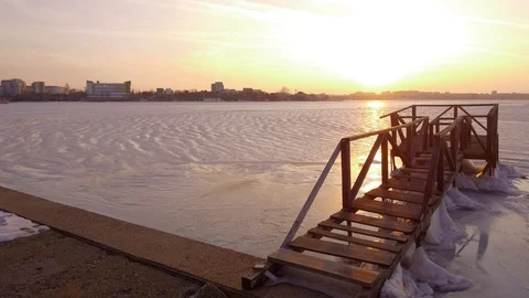 Sunset by the lake Stock-Footage 87795873