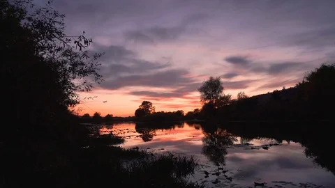 Sunset on the lake Stock Footage 102227906