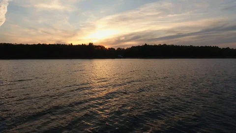 Sunset on the lake Video stock 115054743