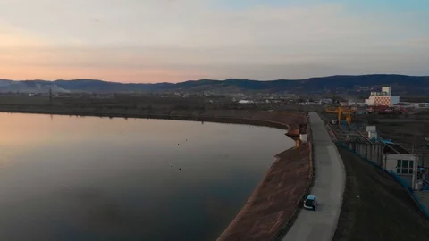 Sunset by the lake 스톡 동영상 117061108