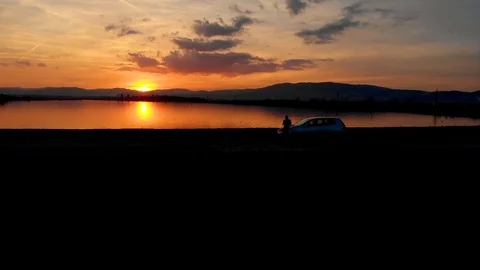 Sunset by the lake 스톡 동영상 117061126