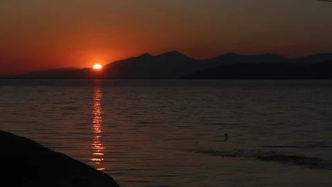 Sunset at lake Stock Footage 117689515