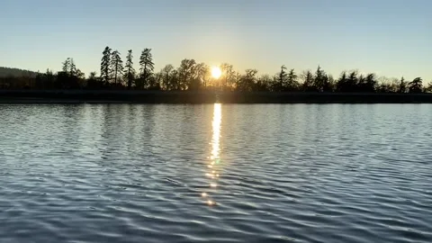 Sunset On The Lake Stock Footage 150428701