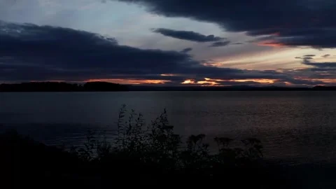 Sunset by the lake Stock Footage 250476881