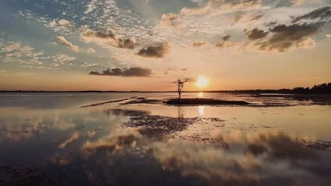 Sunset in the Lake Video stock 260444172