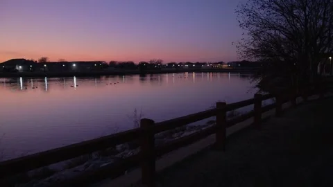 Sunset of a Lake Stock Footage 272286617