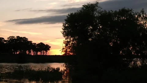 Sunset at Lake Grapevine Stock Footage 160544641
