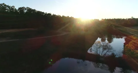 Sunset on the lake in the graveyard Stock Footage 149807104