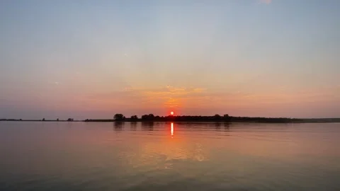Sunset Lake Island Video stock 285588410