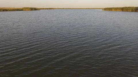 Sunset Lake Low flight over water with Uplift 스톡 동영상 68862946