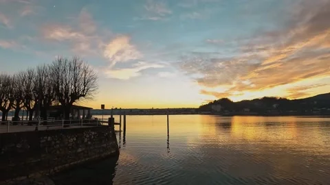 Sunset on the lake Maggiore Stock Footage 234837658