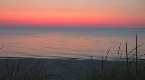 Sunset on Lake Michigan Stock Footage 7762725