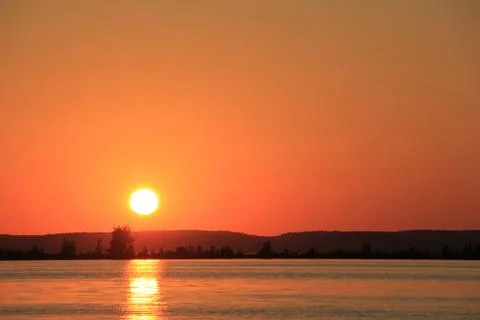 Sunset on Lake Michigan Stock Photos