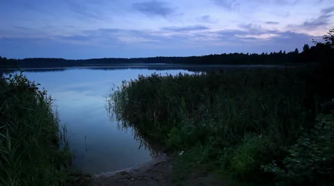 Sunset on the lake Moiseevskoe Stock Footage 29680395