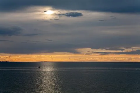 Sunset on a lake in Mongolia Stock Photos