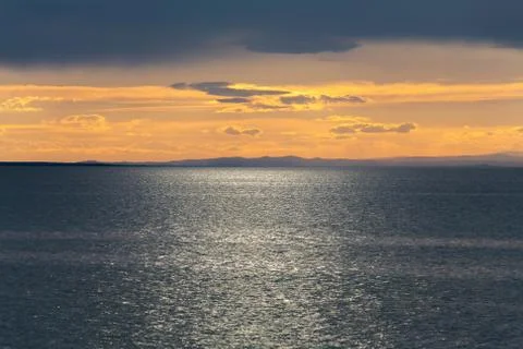 Sunset on a lake in Mongolia Stock Photos
