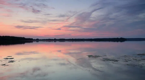 Sunset on the lake Mstino Stock Footage 29680633