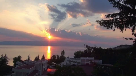 Sunset on Lake Ohrid Video stock 71016079