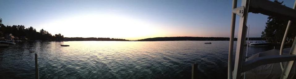 Sunset Lake Panorama Stock Photos