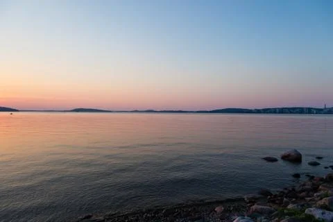 Sunset on a lake Stock Photos