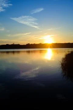 Sunset lake Stock Photos