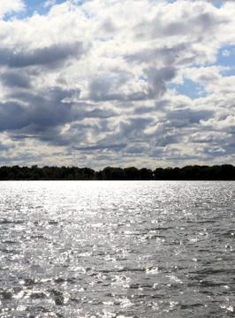 Sunset on a lake Foto stock