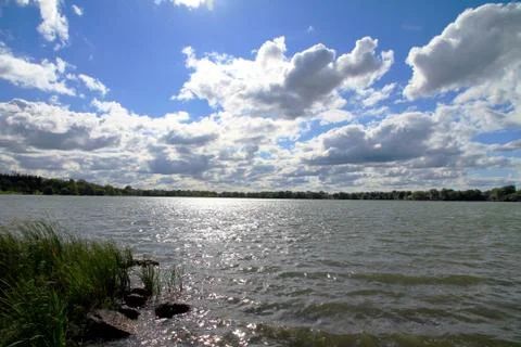 Sunset on a lake Foto stock