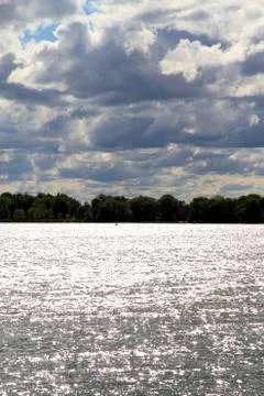 Sunset on a lake Foto stock