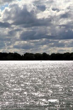 Sunset on a lake Foto stock