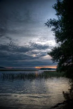 Sunset at a lake Stock Photos
