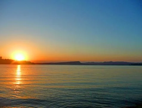 Sunset at lake Stock Photos