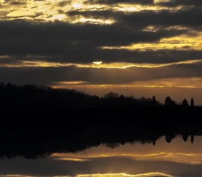 Sunset on the lake Foto stock
