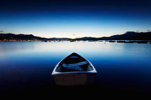 Sunset on the lake Stock Photos