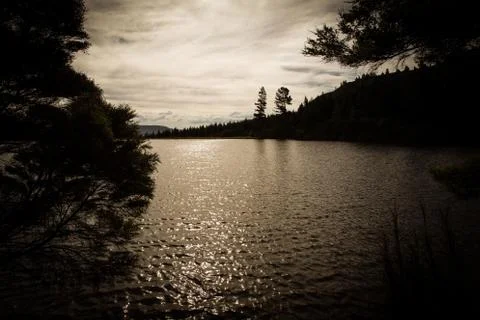 Sunset on Lake Foto stock