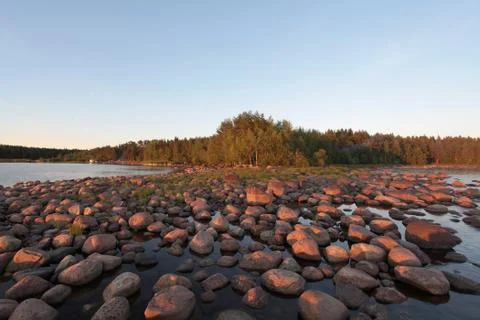 Sunset on the lake Foto stock