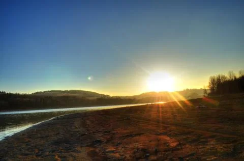 Sunset at the Lake Stock Photos