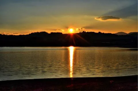 Sunset at the Lake Stock Photos