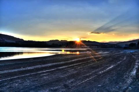 Sunset at the Lake Stock Photos