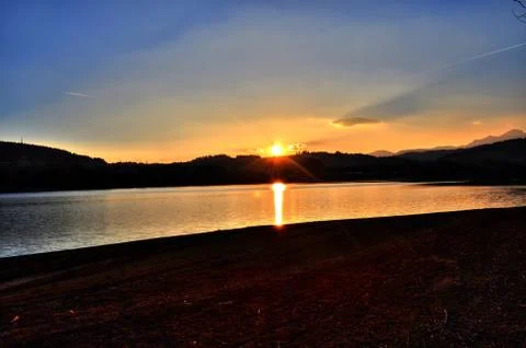 Sunset at the Lake Foto stock