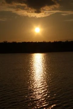 Sunset lake Stock Photos