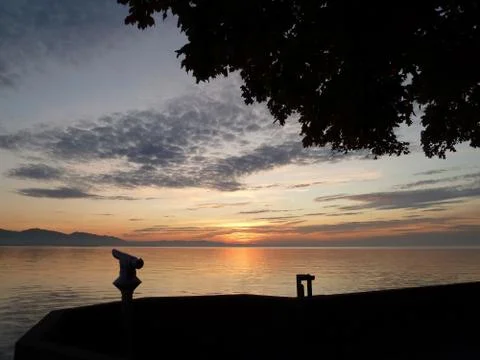 Sunset at the lake Stock Photos